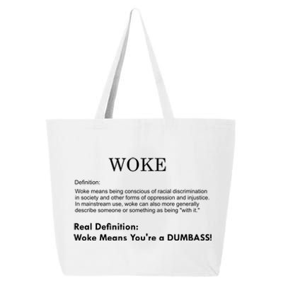 Funny Woke Real Definition 25L Jumbo Tote