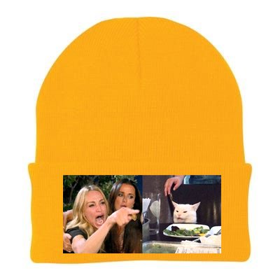 Funny Woman Yelling At Cat Meme  Knit Cap Winter Beanie