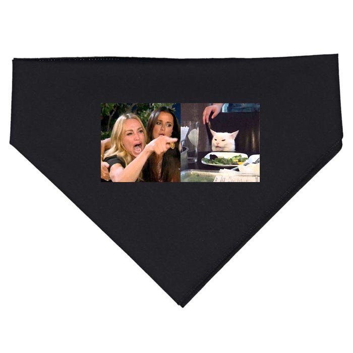 Funny Woman Yelling At Cat Meme  USA-Made Doggie Bandana