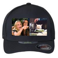 Funny Woman Yelling At Cat Meme  Flexfit Unipanel Trucker Cap