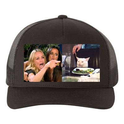 Funny Woman Yelling At Cat Meme  Yupoong Adult 5-Panel Trucker Hat