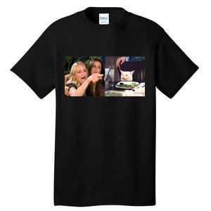 Funny Woman Yelling At Cat Meme  Tall T-Shirt