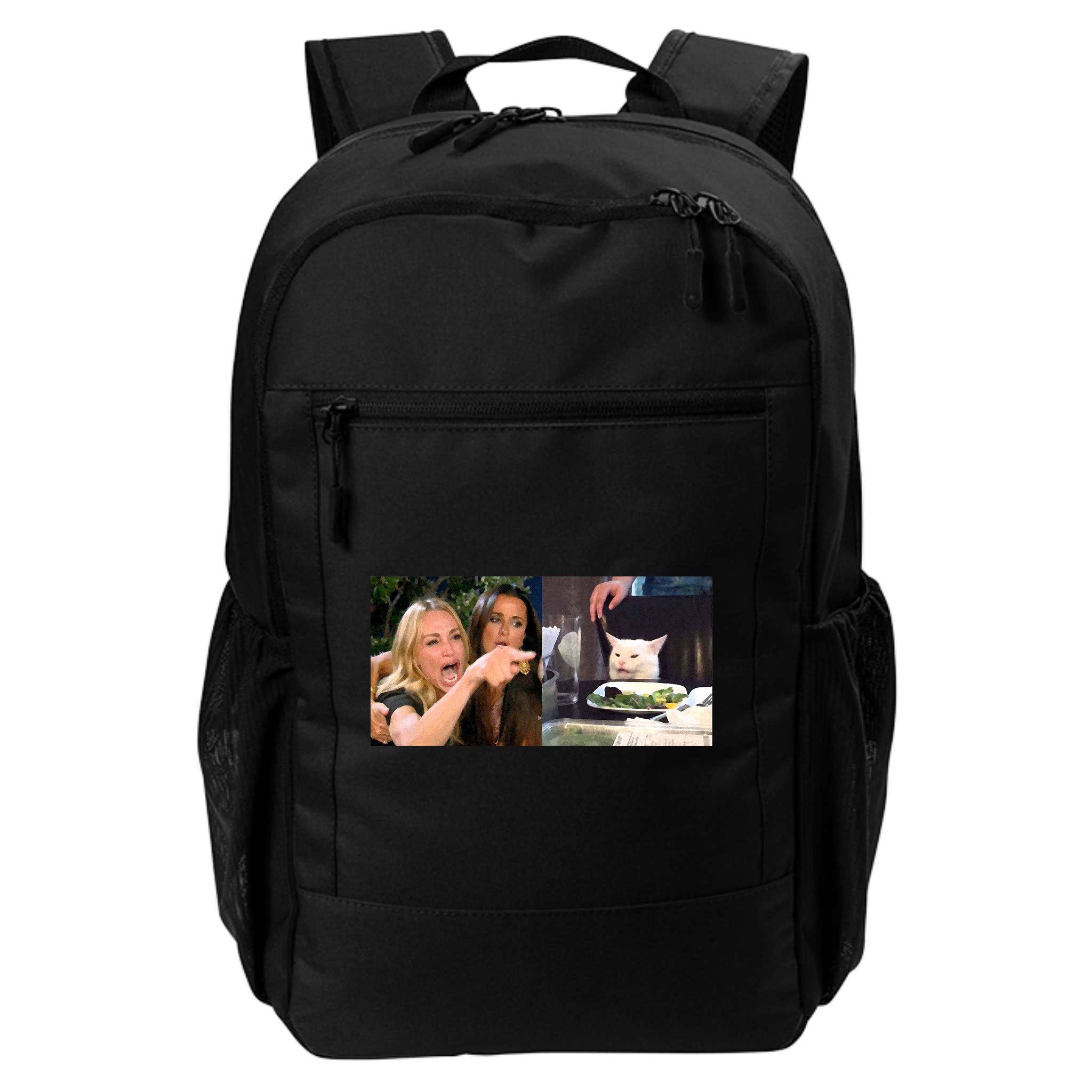 Funny Woman Yelling At Cat Meme  Backpack