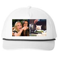 Funny Woman Yelling At Cat Meme  Snapback Five-Panel Rope Hat