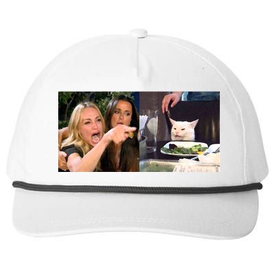 Funny Woman Yelling At Cat Meme  Snapback Five-Panel Rope Hat