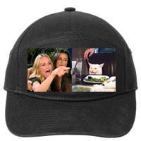 Funny Woman Yelling At Cat Meme  7-Panel Snapback Hat