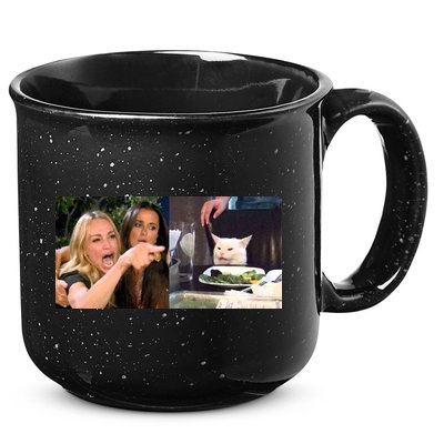 Funny Woman Yelling At Cat Meme  15oz Campfire Ceramic Mug