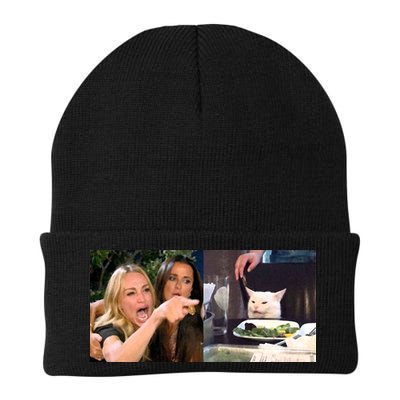Funny Woman Yelling At Cat Meme  Beanie