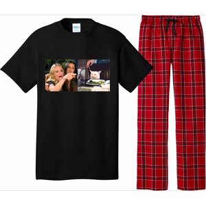 Funny Woman Yelling At Cat Meme  Pajama Set