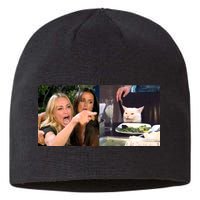 Funny Woman Yelling At Cat Meme  Sustainable Beanie