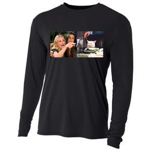 Funny Woman Yelling At Cat Meme  Cooling Performance Long Sleeve Crew