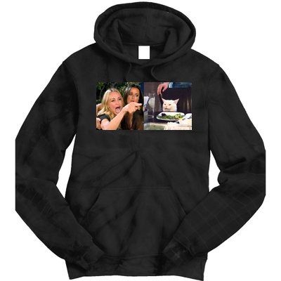Funny Woman Yelling At Cat Meme  Tie Dye Hoodie
