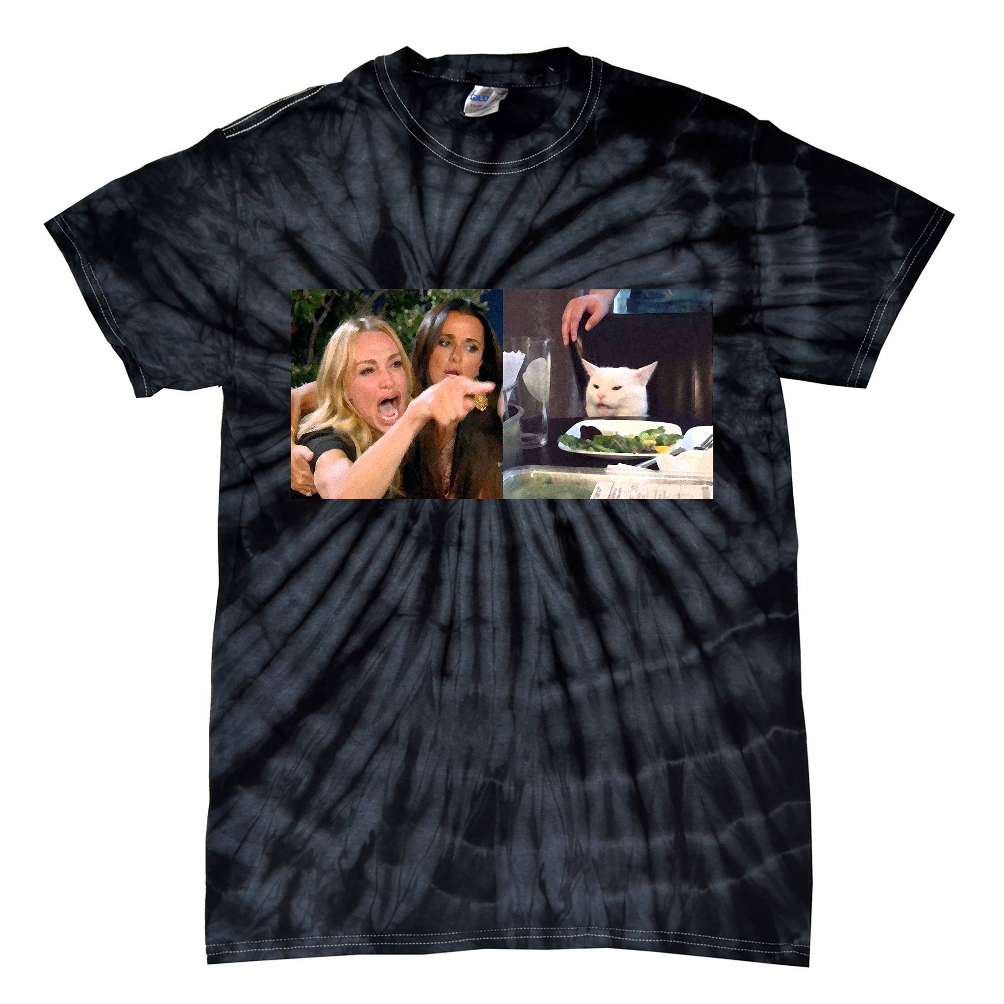 Funny Woman Yelling At Cat Meme  Tie-Dye T-Shirt
