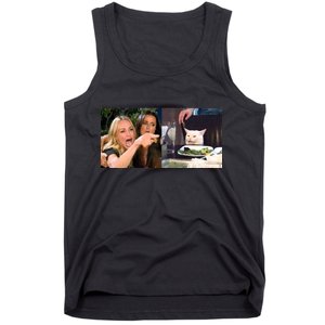 Funny Woman Yelling At Cat Meme  Tank Top