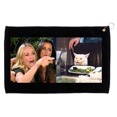 Funny Woman Yelling At Cat Meme  Grommeted Golf Towel