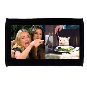 Funny Woman Yelling At Cat Meme  Microfiber Hand Towel