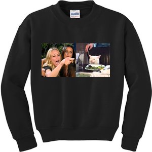 Funny Woman Yelling At Cat Meme  Kids Sweatshirt