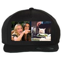 Funny Woman Yelling At Cat Meme  Wool Snapback Cap