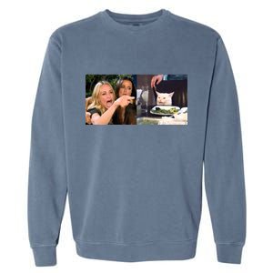 Funny Woman Yelling At Cat Meme  Garment-Dyed Sweatshirt