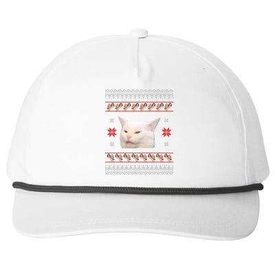 Funny Woman Yelling At Cat Meme Ugly Christmas Snapback Five-Panel Rope Hat