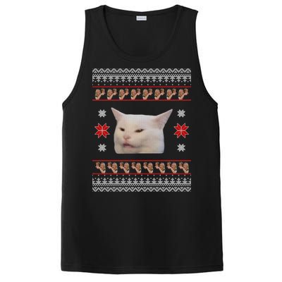 Funny Woman Yelling At Cat Meme Ugly Christmas PosiCharge Competitor Tank