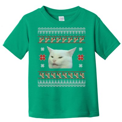 Funny Woman Yelling At Cat Meme Ugly Christmas Toddler T-Shirt