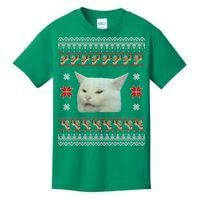 Funny Woman Yelling At Cat Meme Ugly Christmas Kids T-Shirt