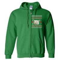 Funny Woman Yelling At Cat Meme Ugly Christmas Full Zip Hoodie