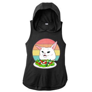 Funny Woman Yelling at Table Cat Meme Ladies PosiCharge Tri-Blend Wicking Draft Hoodie Tank