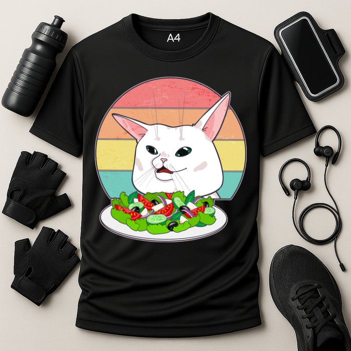 Funny Woman Yelling at Table Cat Meme Performance Shirt