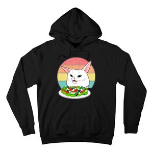 Funny Woman Yelling at Table Cat Meme Hoodie