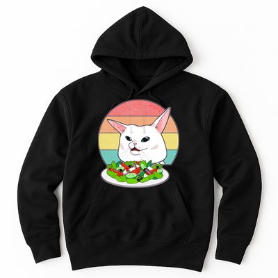 Funny Woman Yelling at Table Cat Meme Hoodie