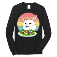 Funny Woman Yelling at Table Cat Meme Long Sleeve Shirt