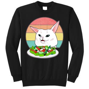 Funny Woman Yelling at Table Cat Meme Sweatshirt