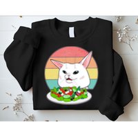 Funny Woman Yelling at Table Cat Meme Sweatshirt