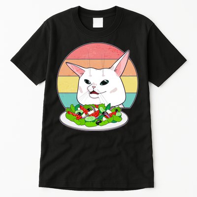 Funny Woman Yelling at Table Cat Meme Tall T-Shirt