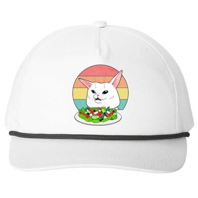 Funny Woman Yelling at Table Cat Meme Snapback Five-Panel Rope Hat