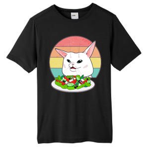 Funny Woman Yelling at Table Cat Meme Tall Fusion ChromaSoft Performance T-Shirt