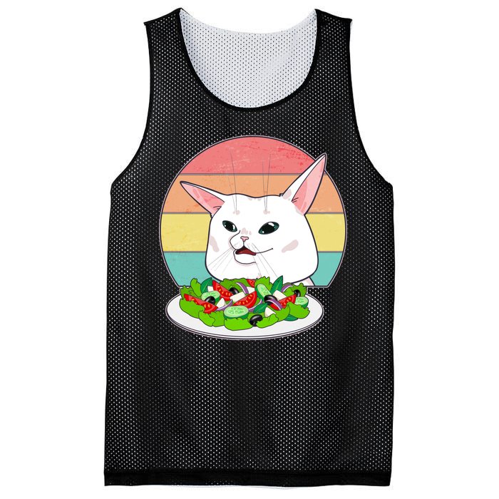 Funny Woman Yelling at Table Cat Meme Mesh Reversible Basketball Jersey Tank