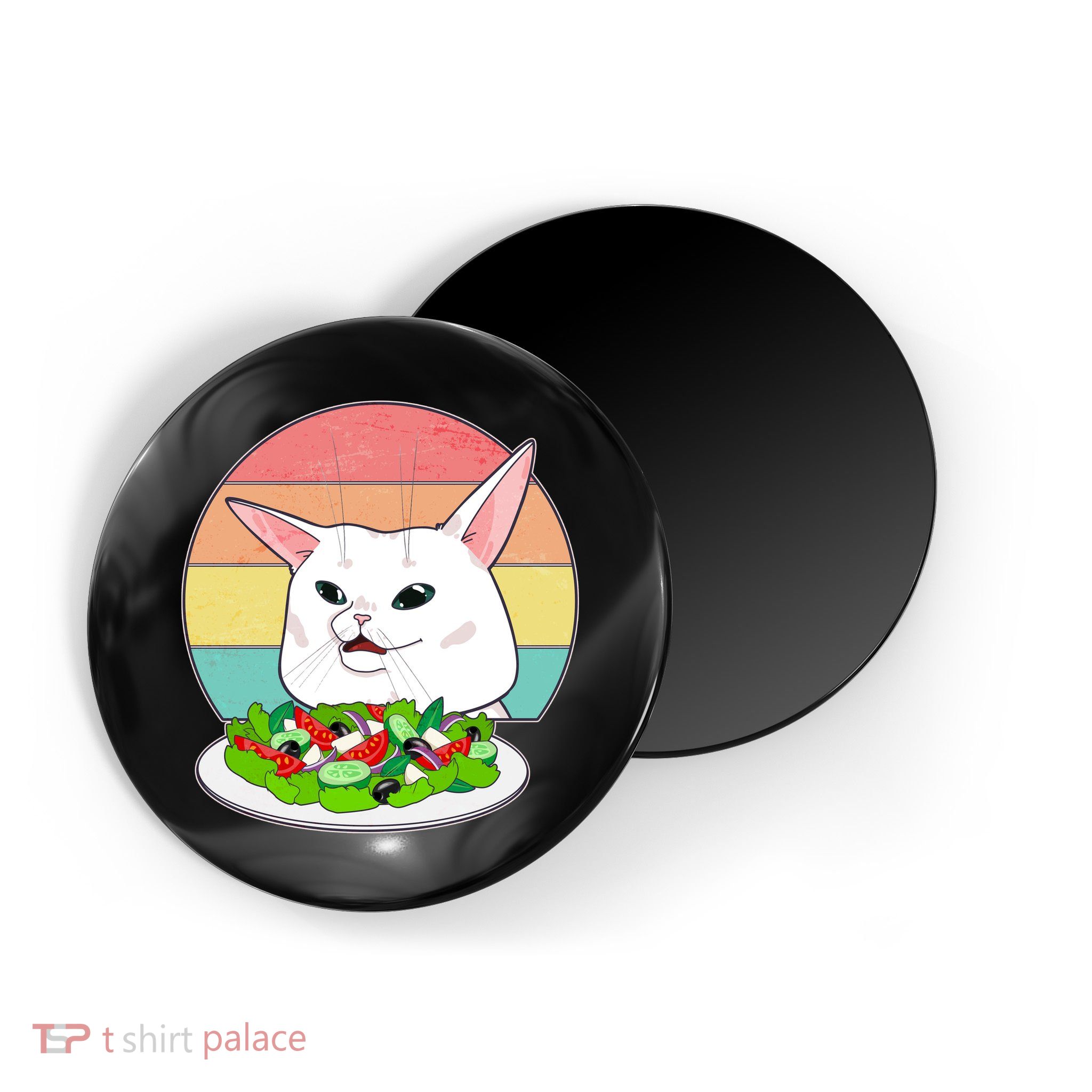 Funny Woman Yelling at Table Cat Meme Magnet