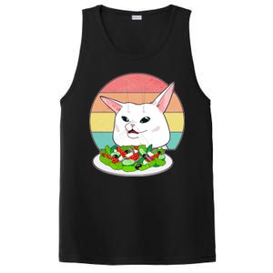 Funny Woman Yelling at Table Cat Meme PosiCharge Competitor Tank