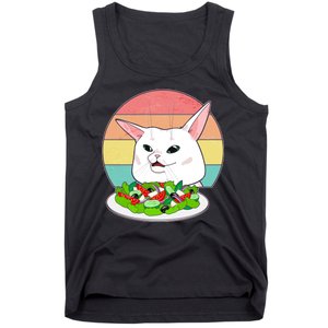 Funny Woman Yelling at Table Cat Meme Tank Top