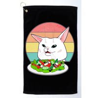 Funny Woman Yelling at Table Cat Meme Golf Towel