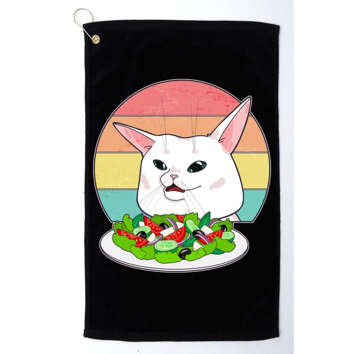 Funny Woman Yelling at Table Cat Meme Golf Towel