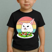 Funny Woman Yelling at Table Cat Meme Toddler T-Shirt