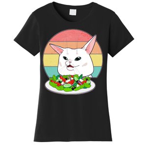 Funny Woman Yelling at Table Cat Meme Women's T-Shirt