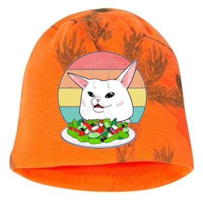 Funny Woman Yelling at Table Cat Meme Kati - Camo Knit Beanie