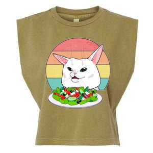 Funny Woman Yelling at Table Cat Meme Garment-Dyed Women's Muscle Tee