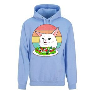 Funny Woman Yelling at Table Cat Meme Unisex Surf Hoodie