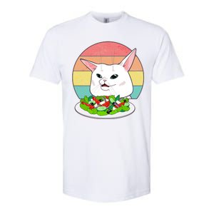 Funny Woman Yelling at Table Cat Meme Softstyle CVC T-Shirt